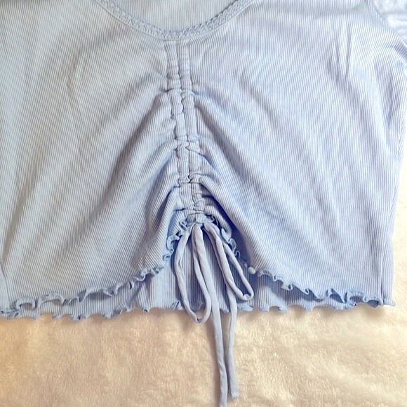 H&M Blue Long Sleeve Crop Top Size M - Picture 5 of 6